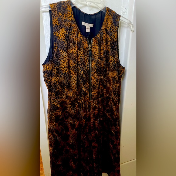 Burberry Brit leopard print silk front zip designer dress NWT - Picture 4 of 12